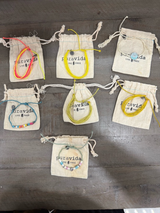 Pura Vida Jewelry - Pura Vida 7-Piece Bracelet Lot Colorful Beaded Cord Charm Set